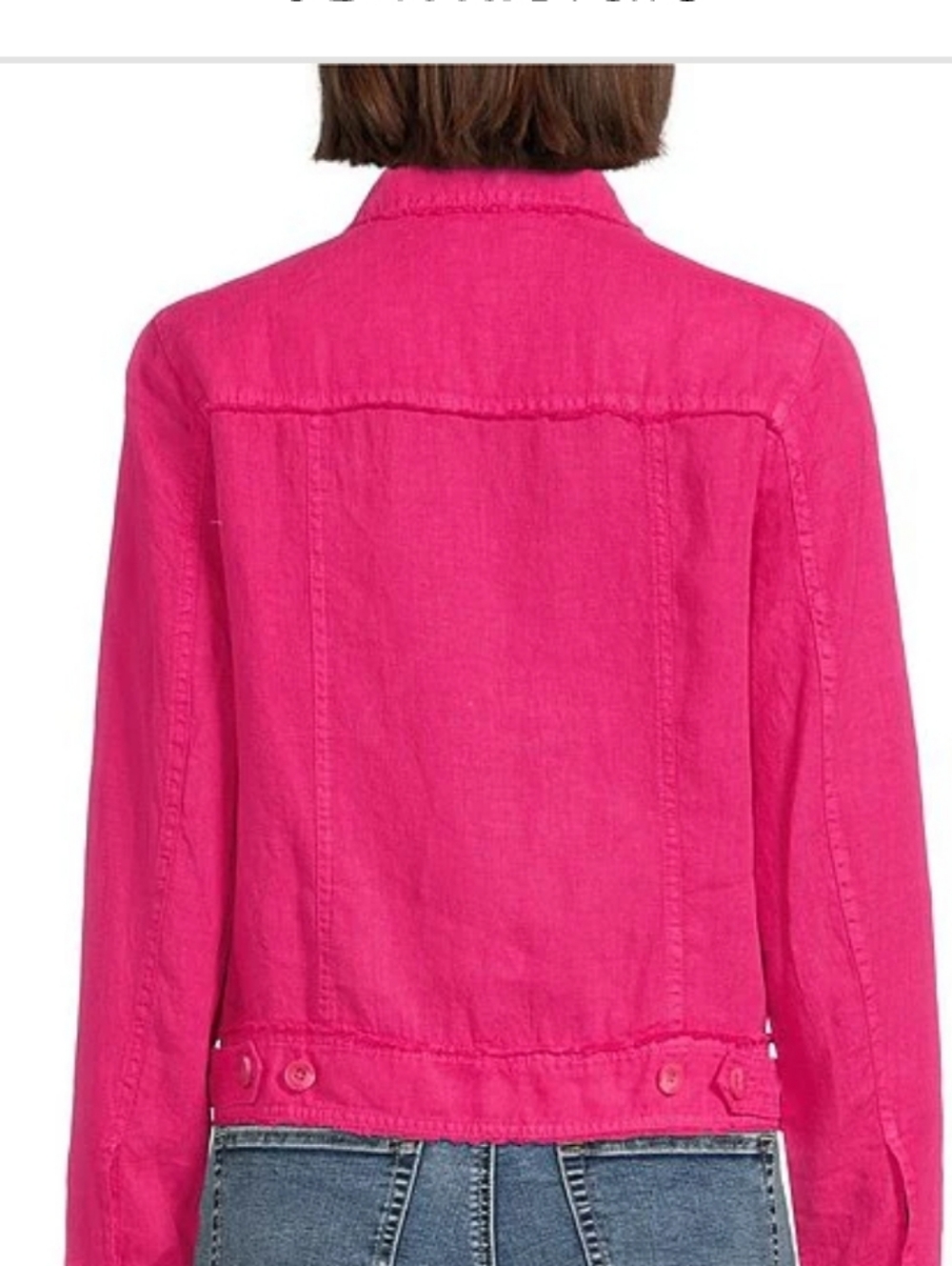 Jones New York Linen Hot Pink Jacket Sz S EUC - Picture 2 of 9